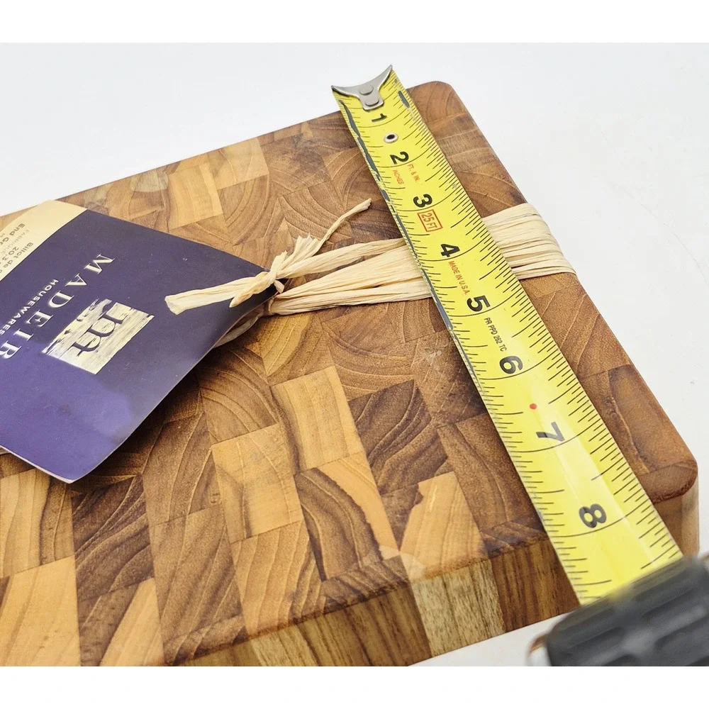 Madeira Teak End Grain Chop Block Cutting Board 8